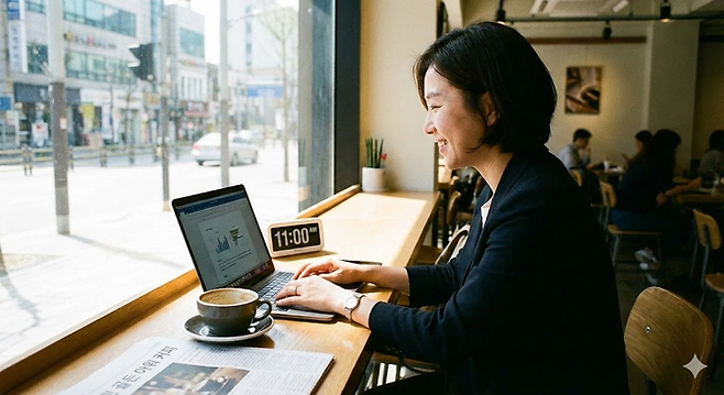 커피 등의 키워드로 생성형AI가 그린 그림. [제미나이]