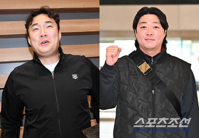 KT로 이적한 한승혁과 KIA로 이적한 김범수. 인천공항=박재만 기자 pjm@sportschosun.com, 김포공항=송정헌 기자songs@sportschosun.com