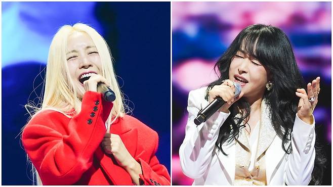 미스트롯4 6회 1대1 데스매치서 맞붙은 유미(왼쪽) 적우/ TV조선