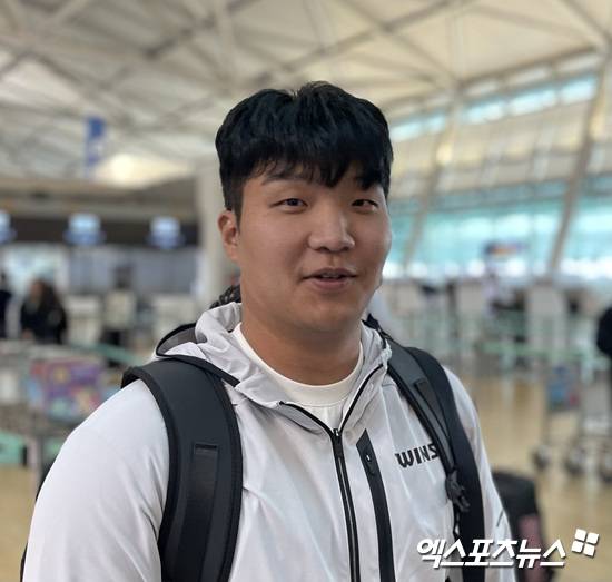 '-6kg' 문보경, 구자욱과 '1대1 트레이드'를?…경기장서 인사만 나눴는데, 타격 이것저것 여쭤봤다 [인천공항 현장]