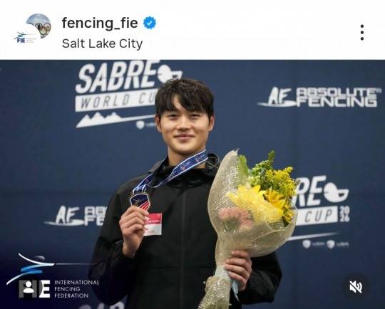 솔트레이크시티 월드컵 개인전 우승한 오상욱. 사진[연합뉴스]