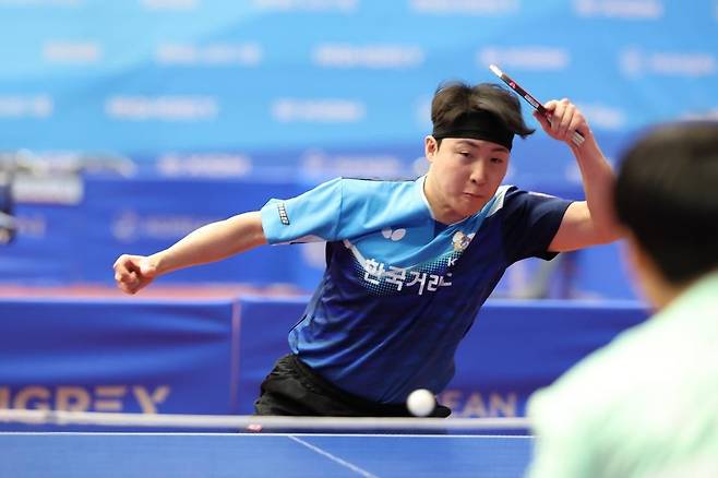탁구 종합선수권에 나선 임종훈의 경기 장면 [대한탁구협회 제공. 재판매 및 DB 금지]