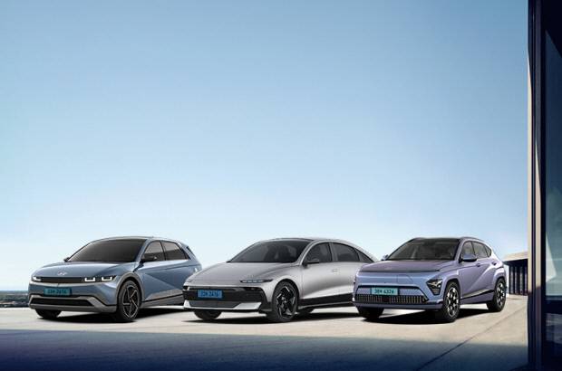 현대차 아이오닉5(왼쪽부터), 아이오닉6, 코나 일렉트릭. <현대차 제공>