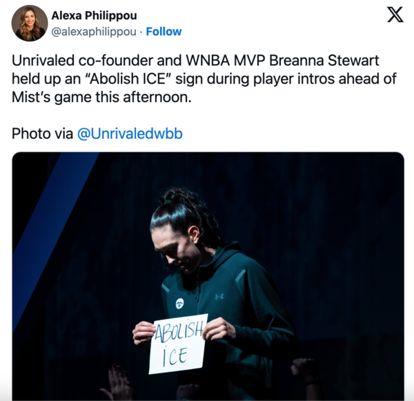 ICE 폐지를 주장하는 브리아나 스튜어트(사진=SNS 갈무리)