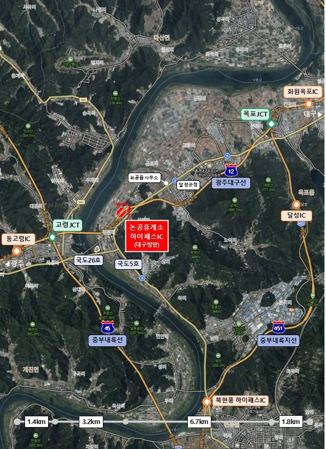 논공휴게소 일방향 하이패스IC 위치도.(국토부 제공) / 뉴스1 ⓒ News1