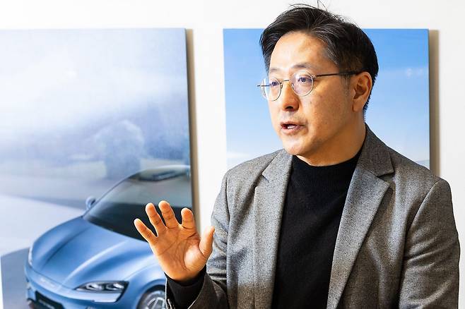 조인철 BYD코리아 승용부문 대표가 22일 서울 마포구 byd 쇼룸에서 중앙일보와 인터뷰했다. 우상조 기자