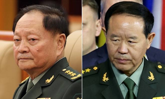 장유샤 중앙군사위원회 부주석과&nbsp;류전리 중앙군사위원 겸 연합참모부 참모장. EPA연합뉴스