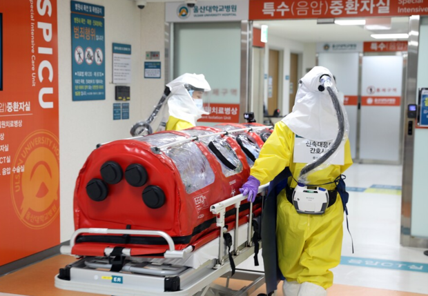 니파바이러스 감염증 발생을 가정한 실전 모의훈련, 사진=울산대병원