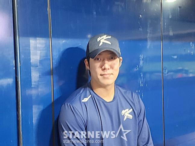 지난해 11월 대표팀 훈련을 마친 원태인. /사진=박수진 기자