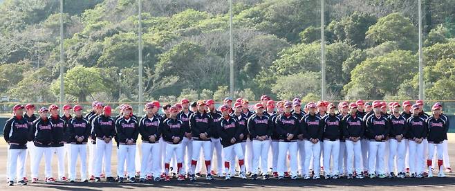 일본 가고시마현 아마미오시마에서 훈련 중인 KIA 타이거즈 선수단 모습. /사진=KIA 타이거즈 제공