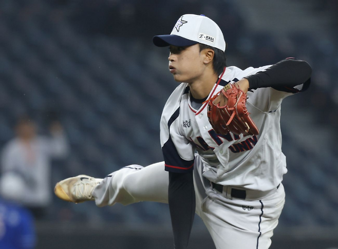 지난 6월 고교-대학 올스타전에 나선 롯데 자이언츠 2라운더 신인 박정민. 사진=한화 이글스
