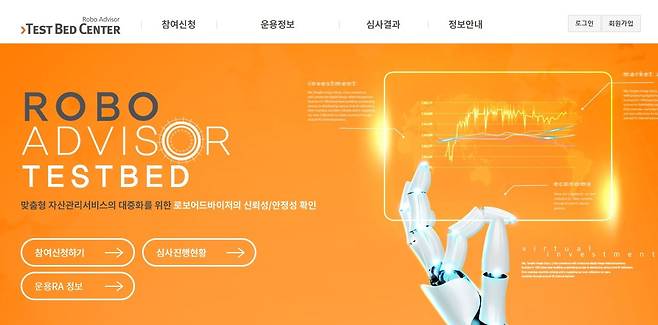 코스콤 로보어드바이저(RA) 테스트베드 홈페이지 [코스콤 제공]