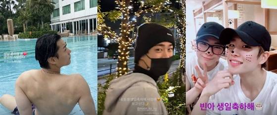 故문빈 /사진=윤산하, 진진, MJ 인스타그램