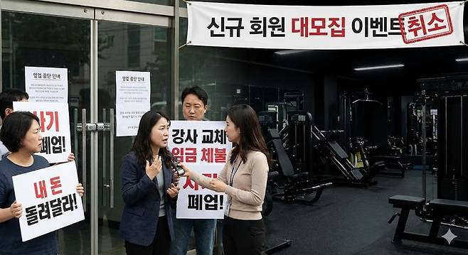 최근 3년간 한국소비자원을 통한 경기도 발생 헬스장·필라테스 피해구제 현황만 4천371건에 달한다. 사진=구글제미나이생성