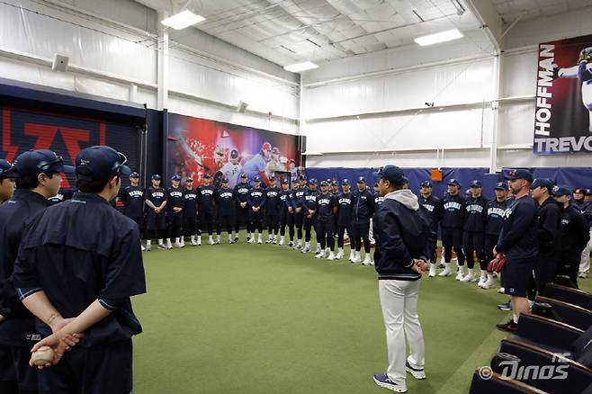 미국 애리조나주 투손에서 스프링캠프를 시작한 NC 다이노스 선수단. 사진제공=NC 다이노스
