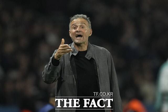 29일 뉴캐슬과 UCL 리그 페이즈 최종 8차전 홈 경기를 하루 앞두고 가진 기자회견에서 복귀 선수들의 훈련 내용을 높게 평가한 PSG의 루이스 엔리케 감독./AP.뉴시스