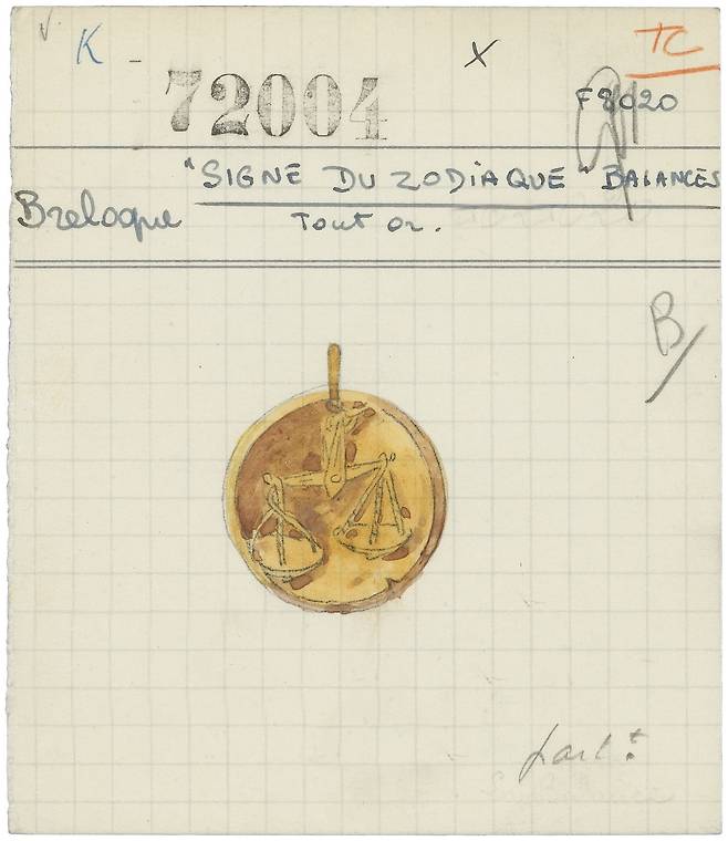 1955년 제작된 조디악 리브라(천칭자리) 작품. 반클리프 아펠 아카이브.