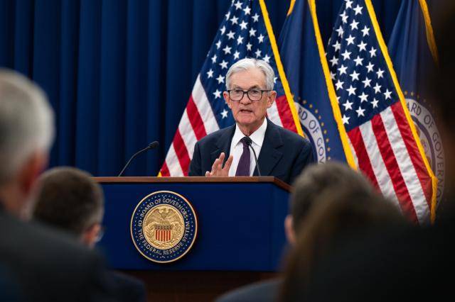 제롬 파월 미국 연방준비제도(Fed·연준) 의장이 28일(현지시간) 미국 워싱턴DC의 연방준비제도 건물에서 기자회견을 하고 있다. [사진=UPI·연합뉴스]