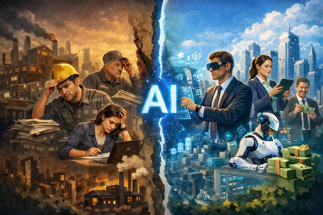 인공지능(AI)의 급속한 발달로 일자리 시장에도 지각변동이 일어나고 있다. AI 활용 여부에 따라 고용 안정성·소득 여건 등에서 격차가 벌어질 수 있다는 우려다. /사진=챗GPT