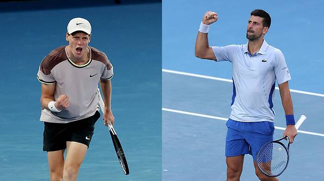 신네르 vs 조코비치, 내일 호주오픈 테니스 4강서 격돌