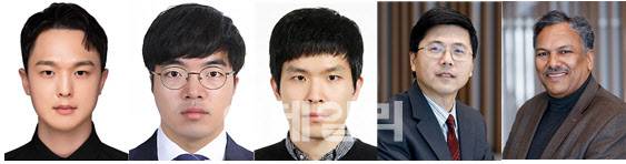 (왼쪽부터) 노스웨스턴대 재료공학과 서병석 박사(제1저자), 고려대 기계공학부 최용 연구원(제1저자), 고려대 기계공학부 최원준 교수(교신저자), 노스웨스턴대 기계공학과 신치 첸(Xinqi Chen) 박사(교신저자), 노스웨스턴대 재료공학과 비나약 피. 드라비드(Vinayak P. Dravid) 교수(교신저자) ※사진 제공=고려대