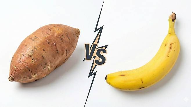 고구마와 바나나는 식이섬유가 풍부해 든든한 포만감을 주는 대표적인 다이어트 식품이다 | 출처: Gemini 생성