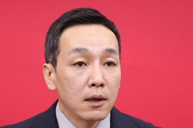 김민수 국민의힘 최고위원이 8일 서울 여의도 국회에서 열린 최고위원회의에서 발언하고 있다. / 사진=뉴스1