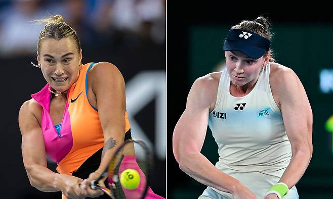 아리나 사발렌카(왼쪽)와 엘레나 리바키나. 신화연합뉴스