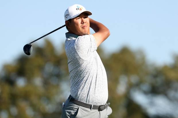 2번 홀에서 티샷하고 있는 김시우. AFP연합뉴스