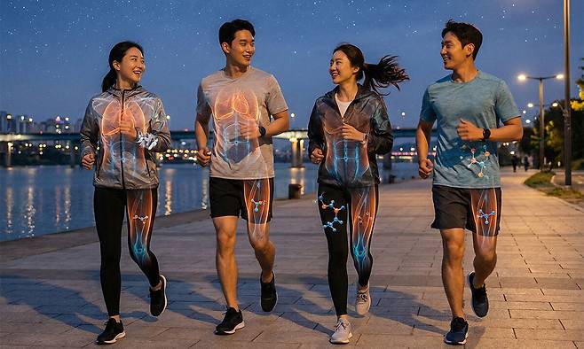 ランニングは全身の筋力向上に役立ち、心肺持久力を向上させる代表的な有酸素運動です。写真＝ジェミニ作成イメージ