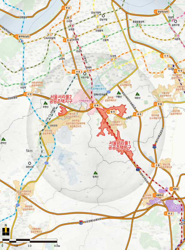 서울 서리풀1지구 위치도. 사진 제공=국토교통부