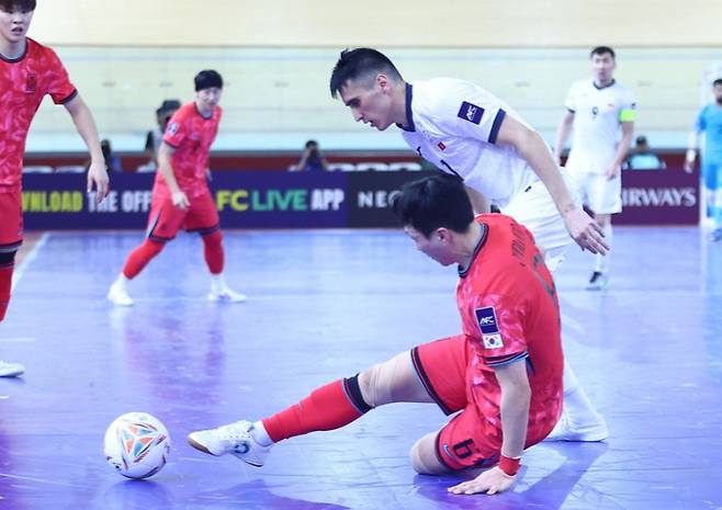 지난달 31일(한국시간) 인도네시아 자카르타에서 열린 2026 AFC 풋살 아시안컵 조별리그 A조 최종전 한국과 키르기스스탄의 경기 모습. /사진=AFC 제공
