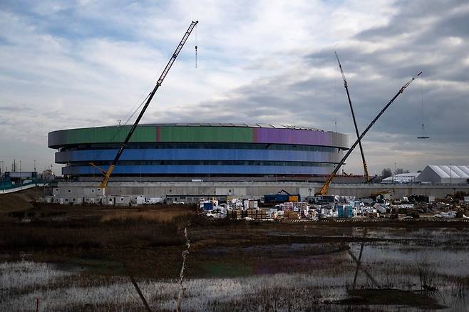 산타길리아 경기장 외부 모습. AFP연합뉴스