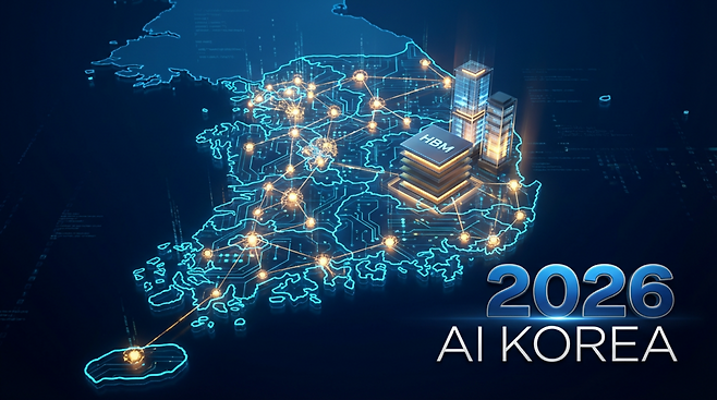 올해는 ‘올라섰다’를 반복 확인하는 해가 아니라, 강점(연료·현장)을 확장으로 연결하고 약점(전력·GPU·인재·제도)을 관리하는 구조를 만드는 해다. 결국 한국의 경쟁력은 ‘더 좋은 AI’가 아니라 ‘더 크게, 더 안전하게, 더 오래 굴리는 AI’에서 결정된다. (이미지=젠스파크로 생성)