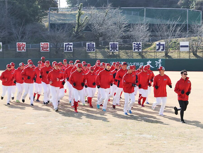 스프링 캠프 중인 히로시마 도요 카프