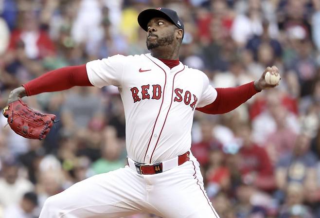 보스턴 레드삭스 마무리 아롤디스 채프먼. AP연합뉴스