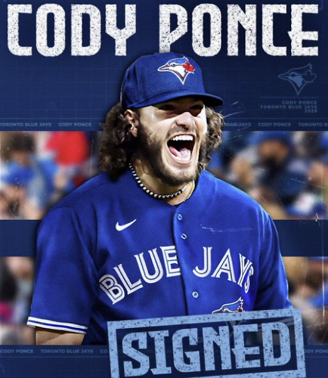 코디 폰세 영입 소식을 알린 토론토 블루제이스. [사진 토론토 SNS]