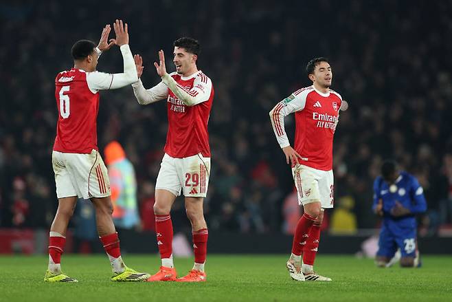 [런던=AP/뉴시스]아스널, 첼시 꺾고 리그컵 결승행. 2026.02.03.