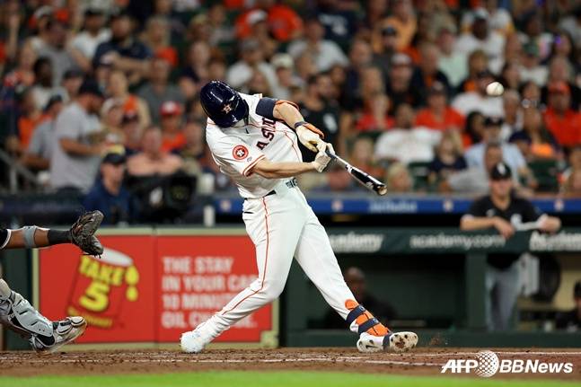 휴스턴에서 타격하고 있는 위트컴. /AFPBBNews=뉴스1