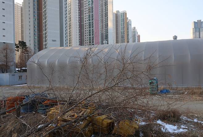 방치되고 있는 이랜드리테일의 사업 대상지 [촬영 홍현기]