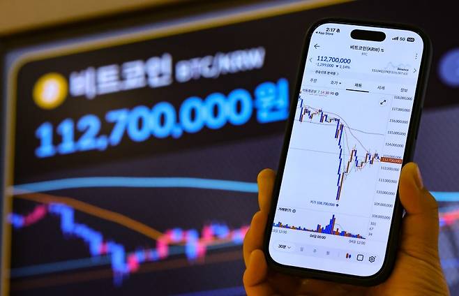케빈 워시 차기 연방준비제도(Fed·연준) 의장 지명 여파로 비트코인 가격이 급락한 4일 서울 강남구 빗썸 라운지 전광판에 비트코인 시세가 표시돼 있다. 2026.02.04. /사진=뉴시스