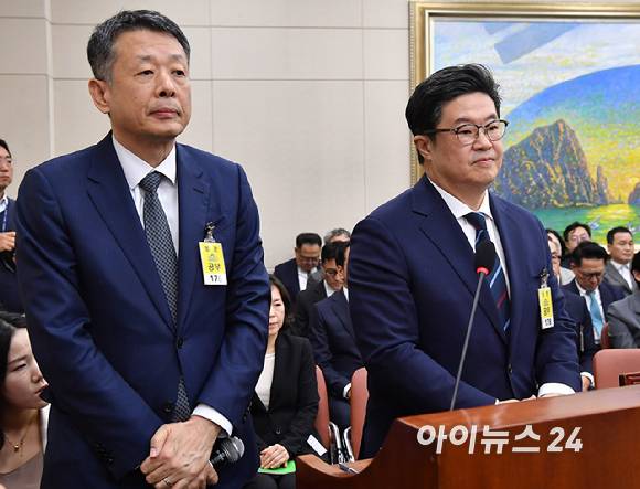 김병주 MBK파트너스 회장과 김광일 MBK파트너스 대표이사 [사진=곽영래 기자]