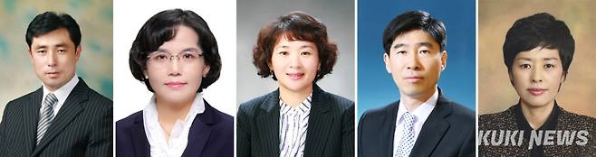 왼쪽부터 권선탁 보령교육장, 이혜경 논산계룡교육장, 권영선 금산교육장, 장광현 홍성교육장, 송명숙 예산교육장.