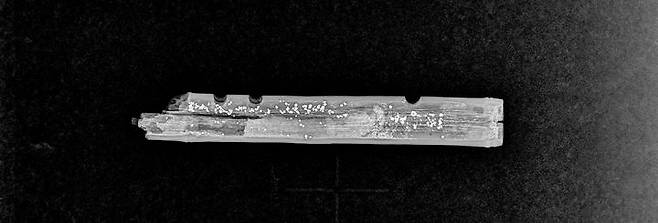 [서울=뉴시스] 출토된 악기 유물 X레이 (사진=국가유산청 제공) 2026.02.05. photo@newsis.com *재판매 및 DB 금지