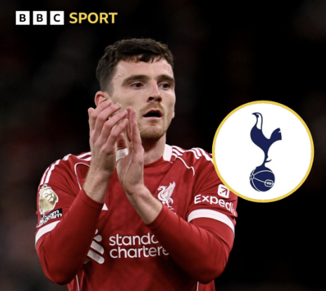 토트넘 홋스퍼와 공식 이적 협상 중인 앤디 로버트슨. BBC SPORT