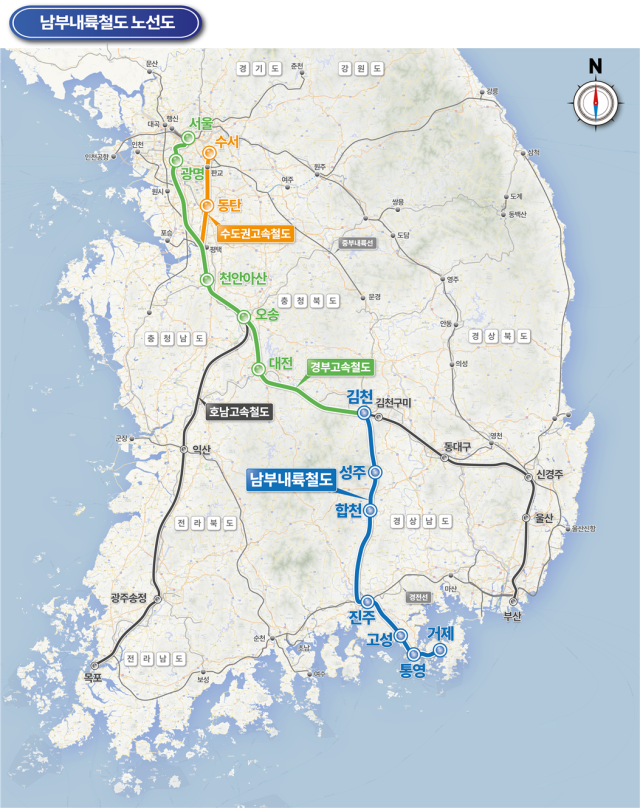 남부내륙철도 노선도. 2026.2.6. 국토교통부 제공