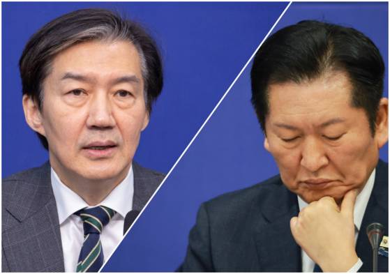 조국 조국혁신당 대표(왼쪽), 정청래 더불어민주당 대표. 〈사진=연합뉴스〉