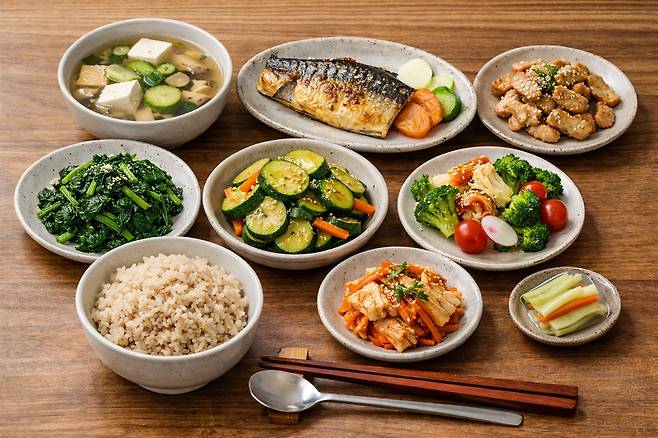 한국식 DASH 식단의 예시. 사진=AI 생성 이미지.