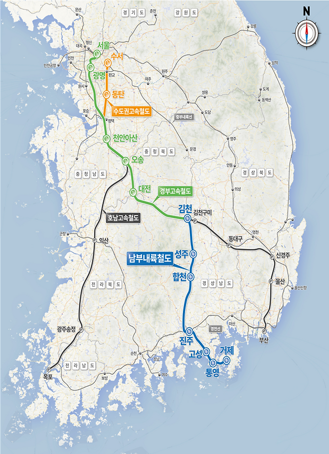 남부내륙철도 노선도. 국토교통부 제공