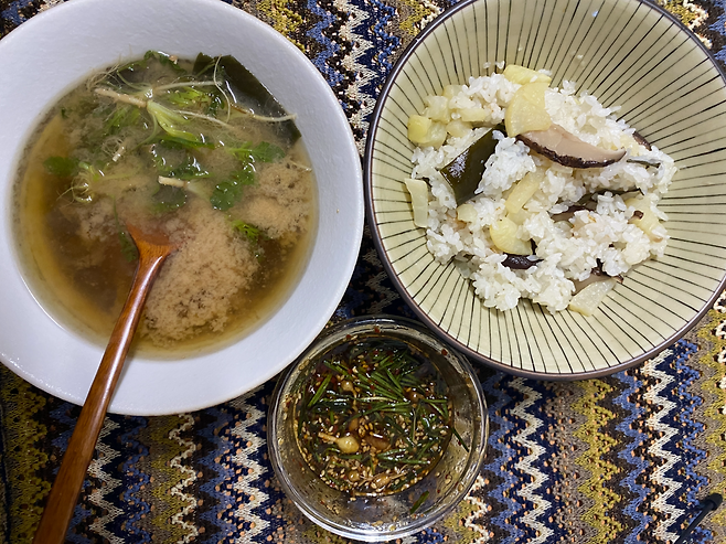 무밥과 냉이 된장국 그리고 달래장